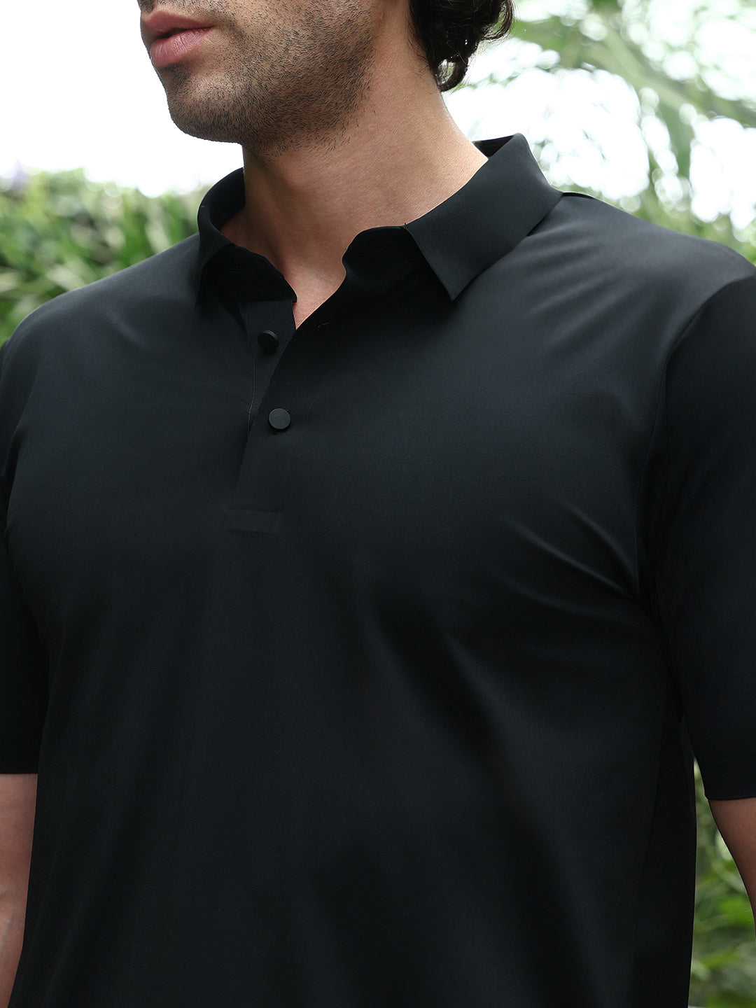 Seamless Solid Polo T-Shirt