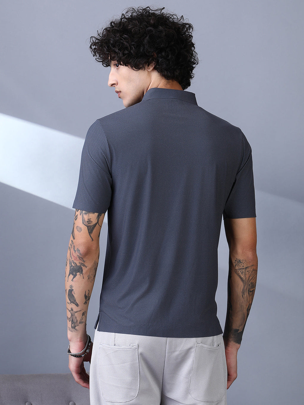 Seamless Striped Polo T-Shirt