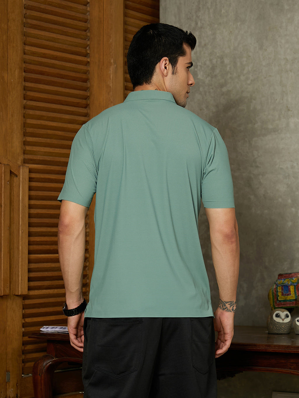 Seamless Striped Polo T-Shirt