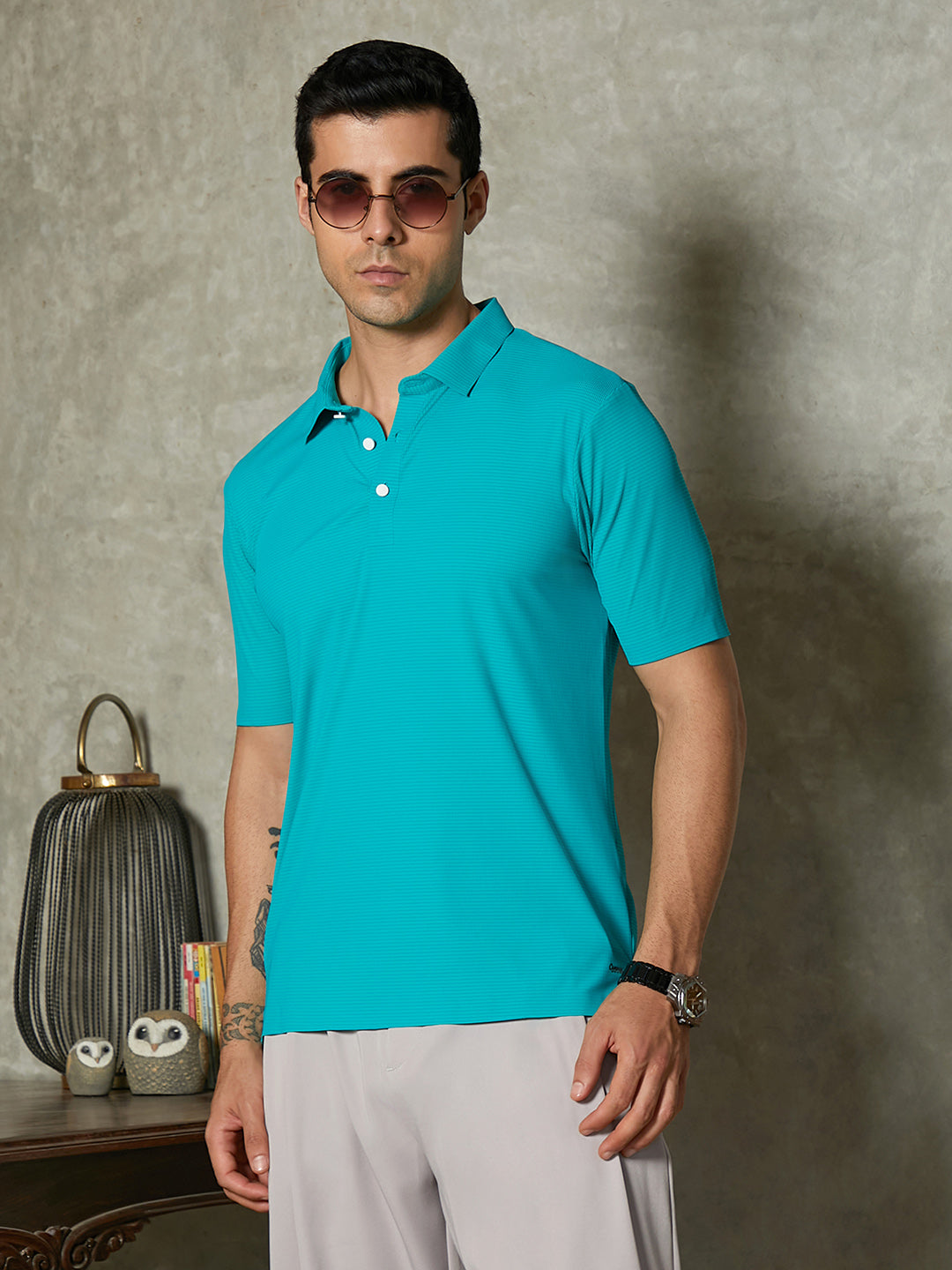 Seamless Striped Polo T-Shirt