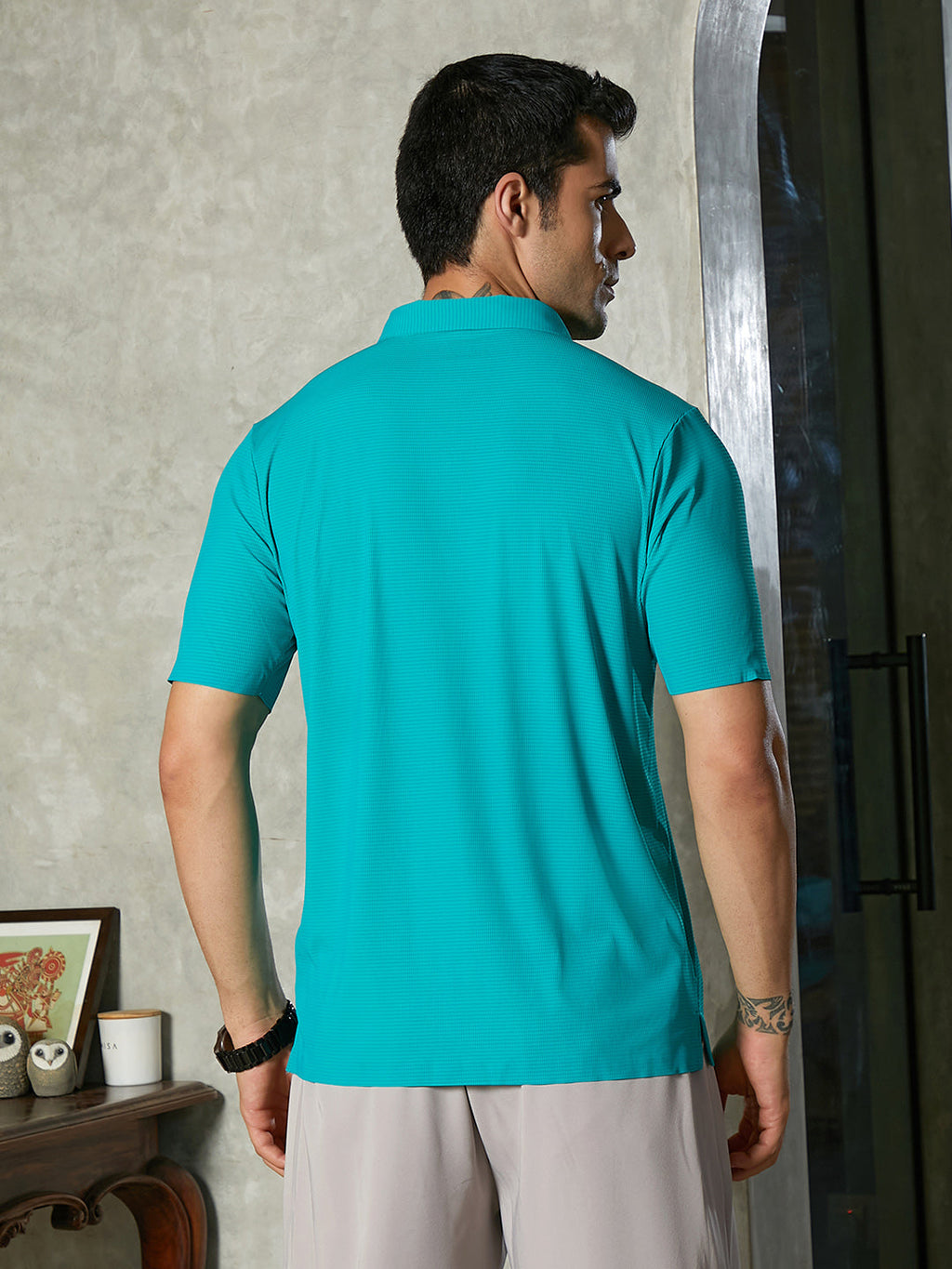 Seamless Striped Polo T-Shirt