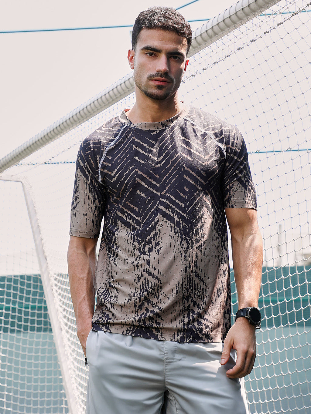 Faded-Chevron Activewear T-Shirt