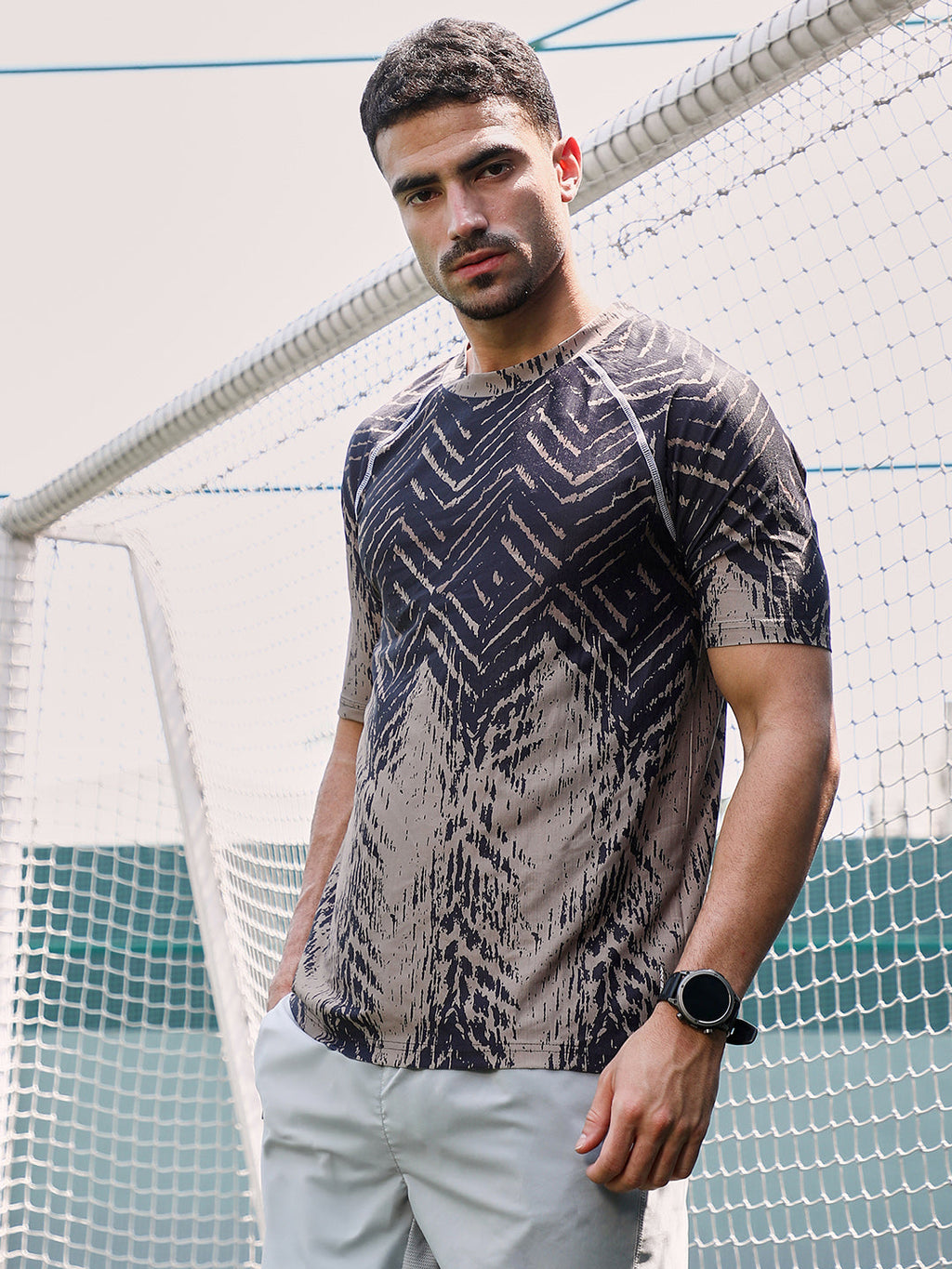 Faded-Chevron Activewear T-Shirt