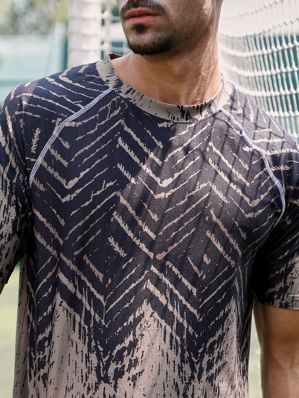 Faded-Chevron Activewear T-Shirt