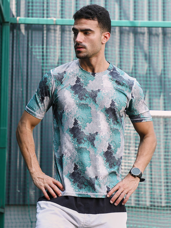 Blur-Imprint Activewear T-Shirt