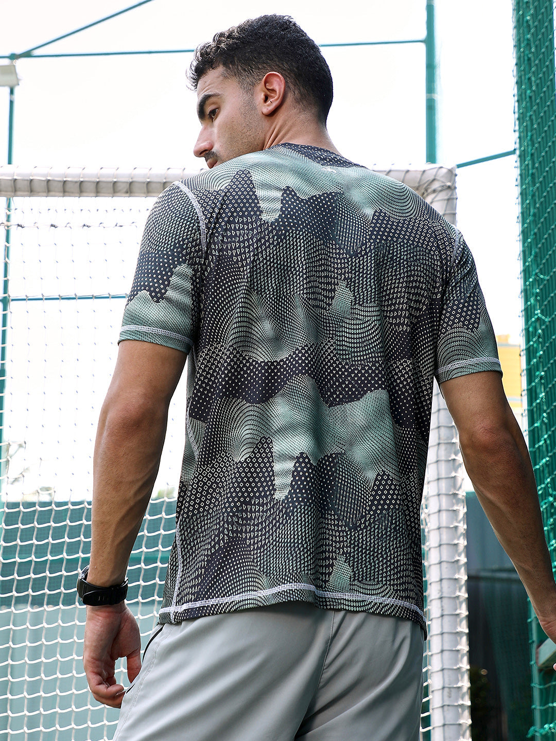 Abstract-Motif Activewear T-Shirt