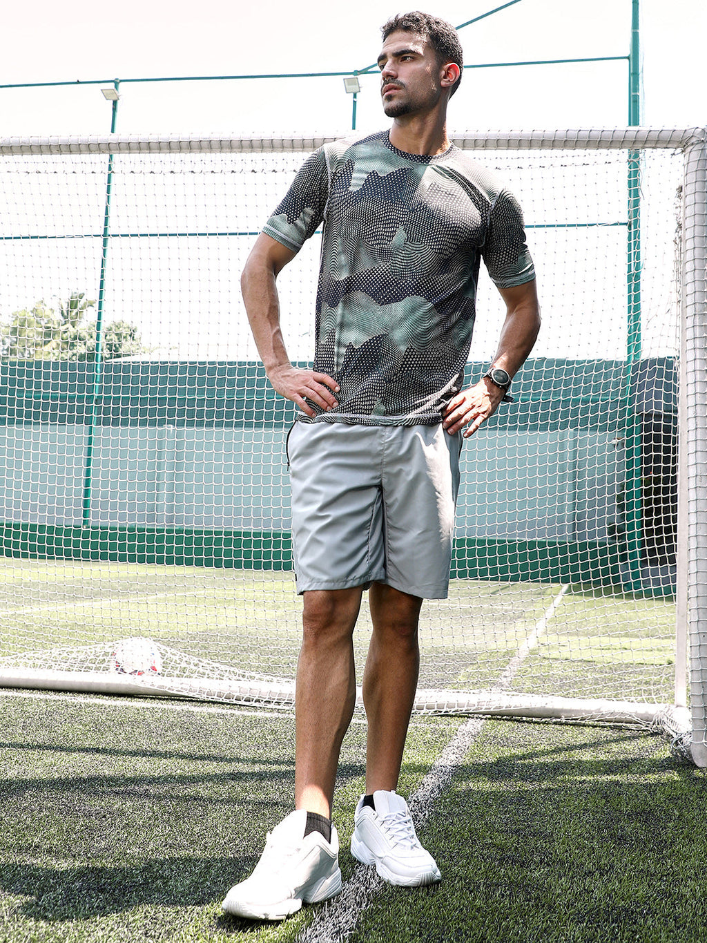 Abstract-Motif Activewear T-Shirt