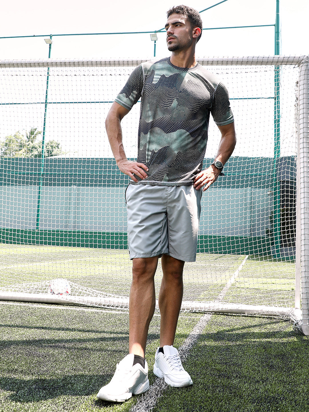 Abstract-Motif Activewear T-Shirt