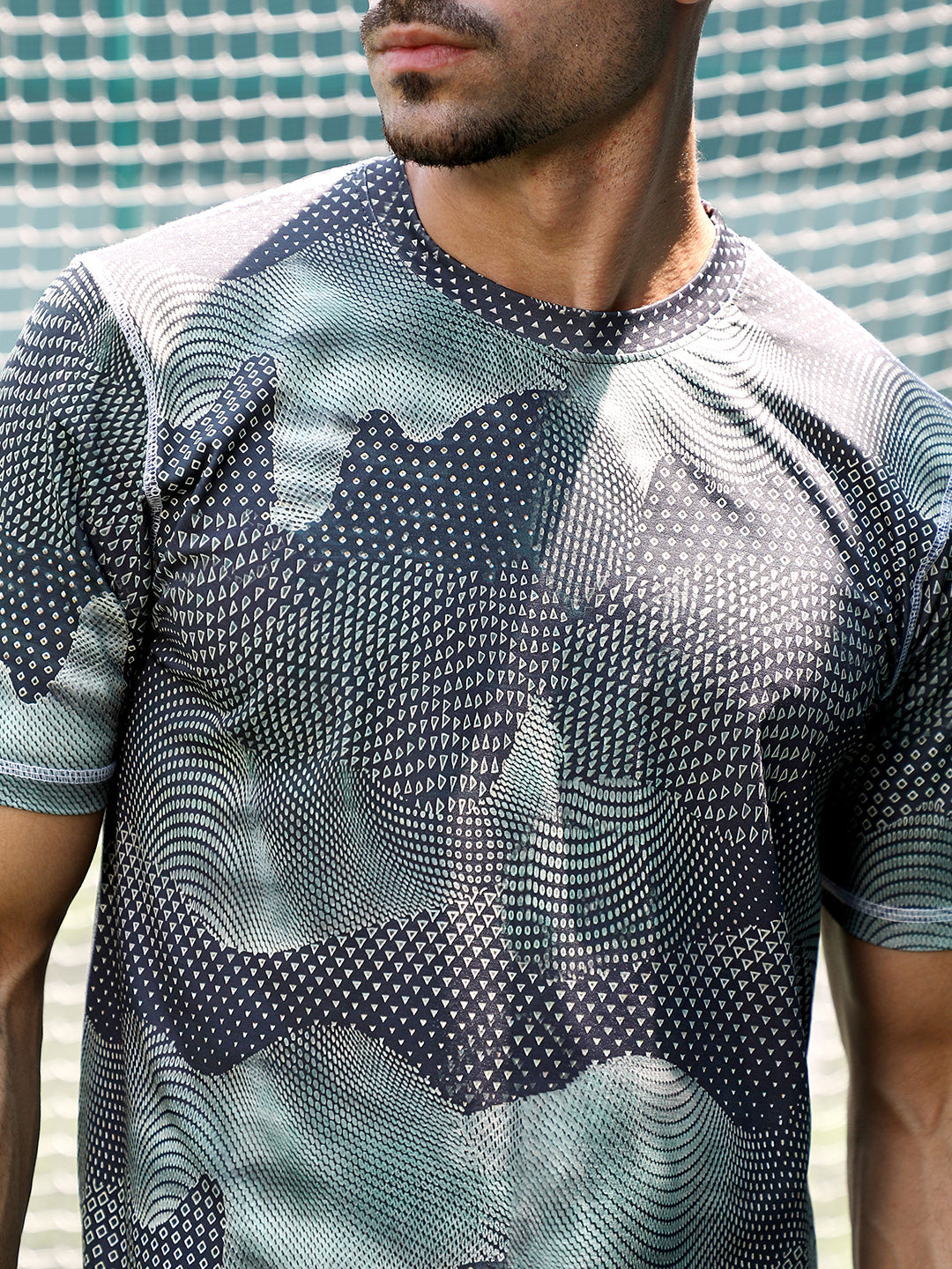 Abstract-Motif Activewear T-Shirt