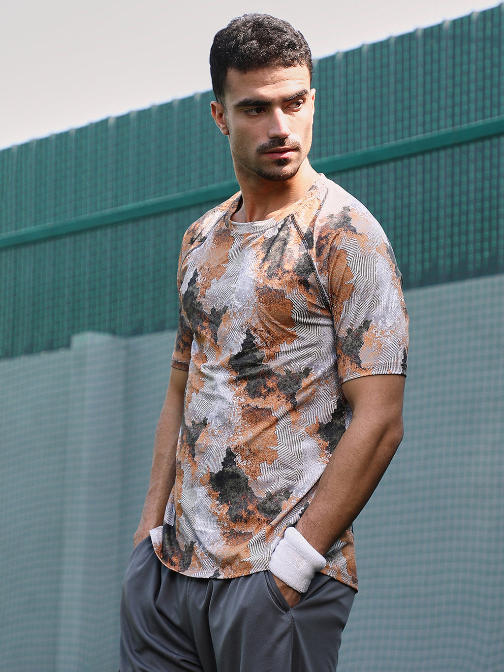 Blur-Imprint Activewear T-Shirt