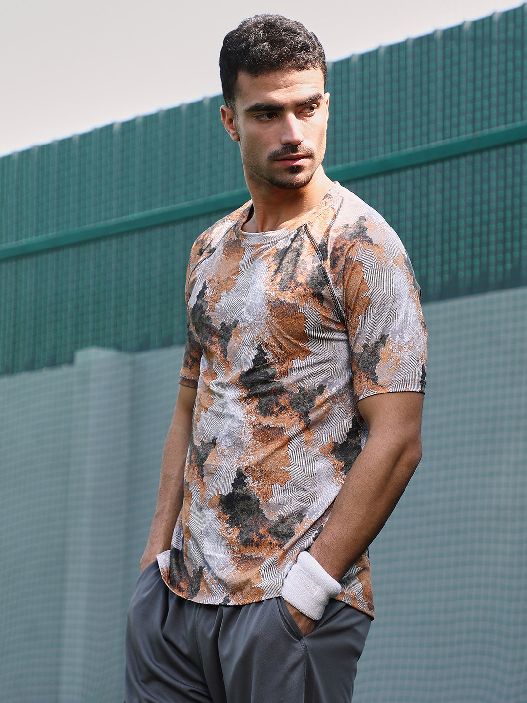 Blur-Imprint Activewear T-Shirt