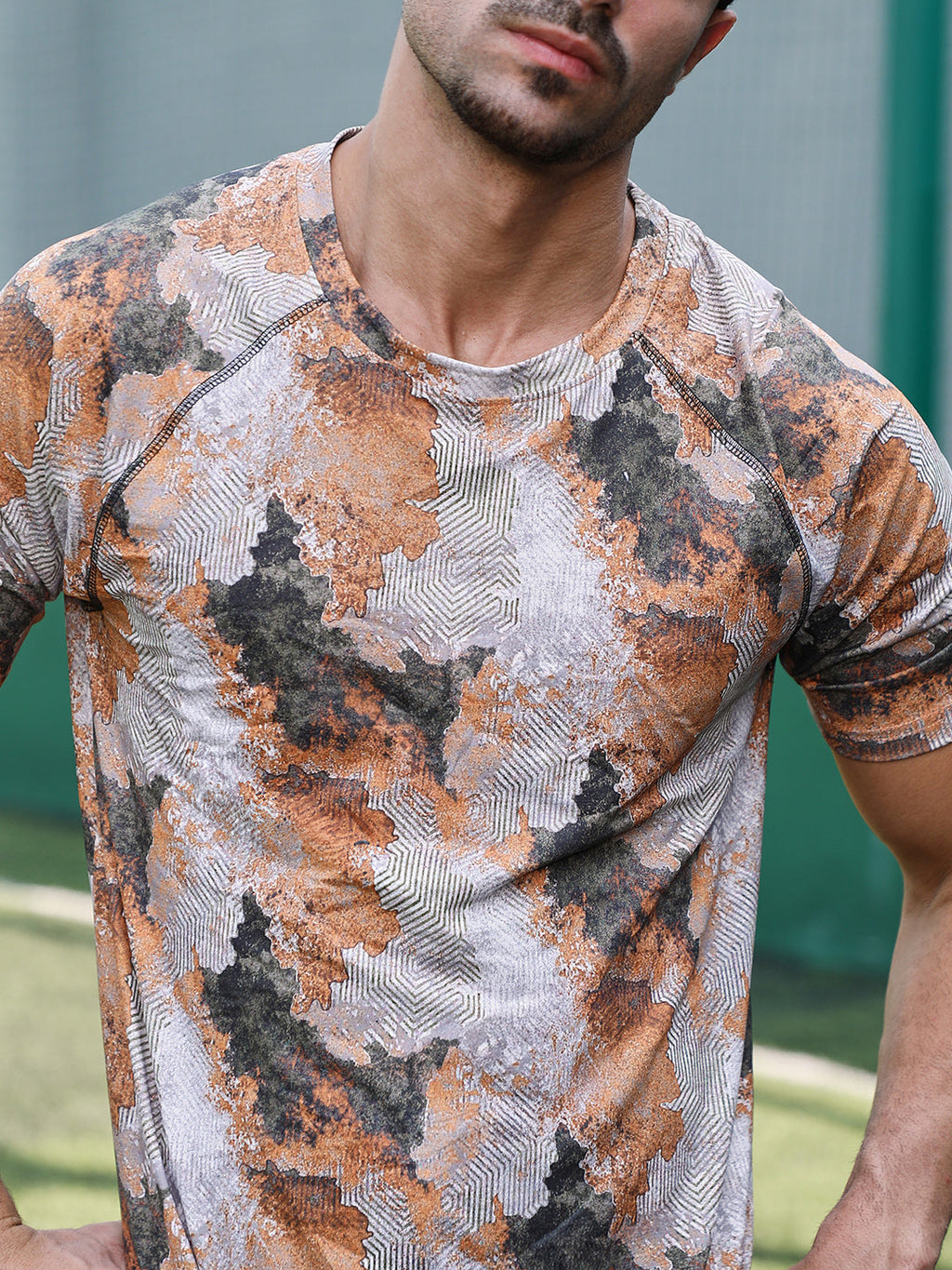 Blur-Imprint Activewear T-Shirt