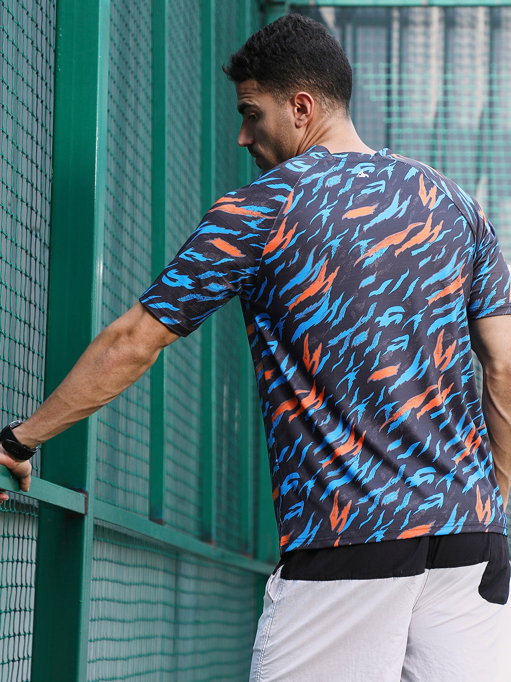 Block-Swirl Activewear T-Shirt