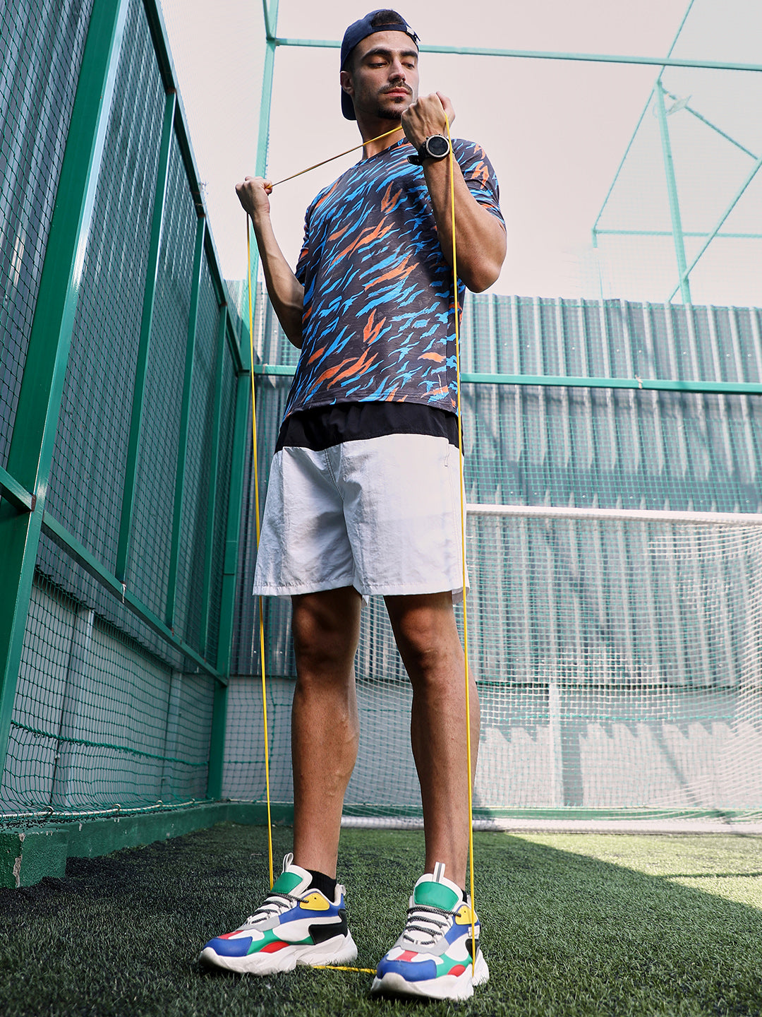 Block-Swirl Activewear T-Shirt