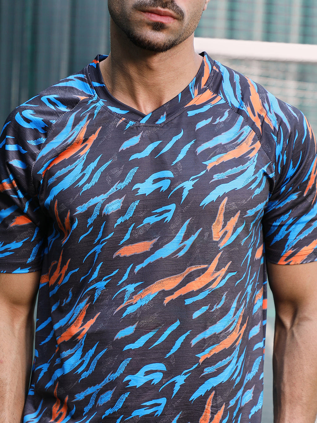 Block-Swirl Activewear T-Shirt