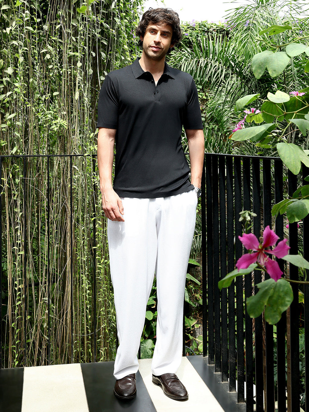 Seamless Ribbed Polo T-Shirt