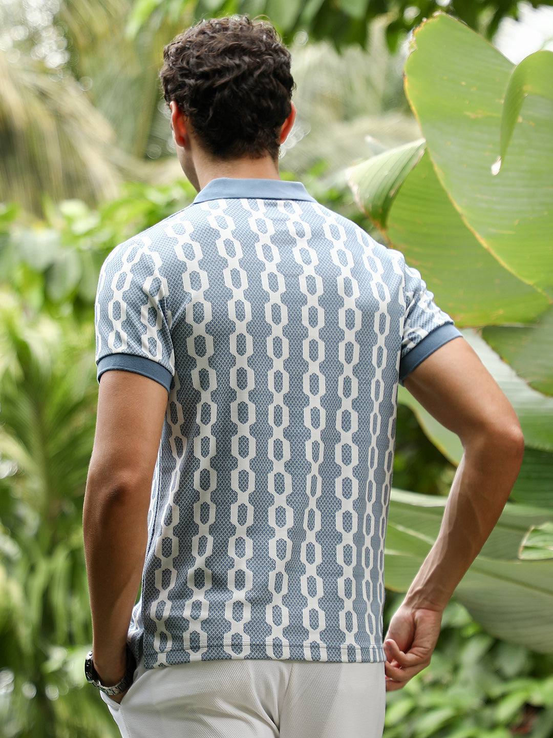 Link-Jacquard Polo T-Shirt