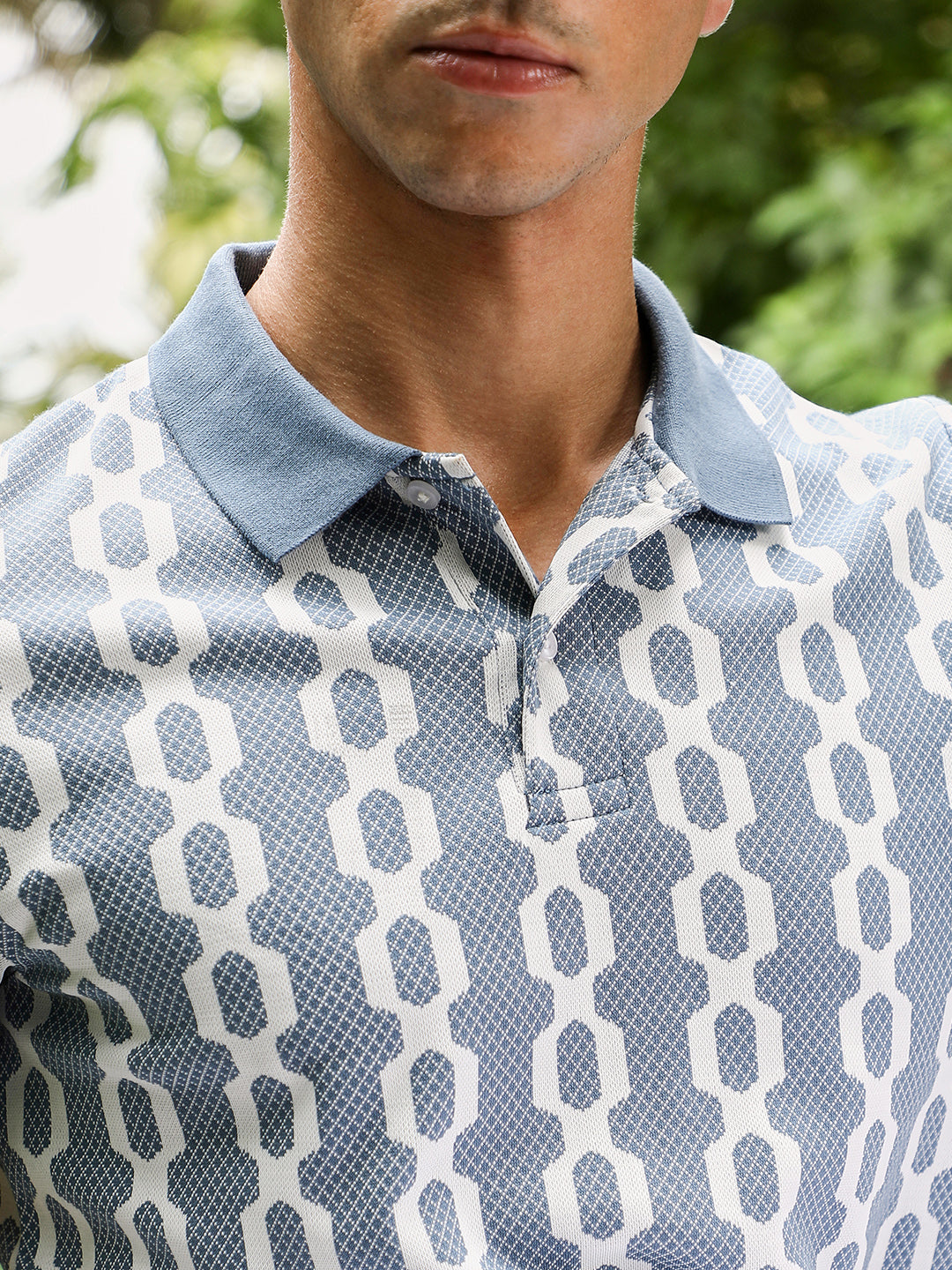 Link-Jacquard Polo T-Shirt