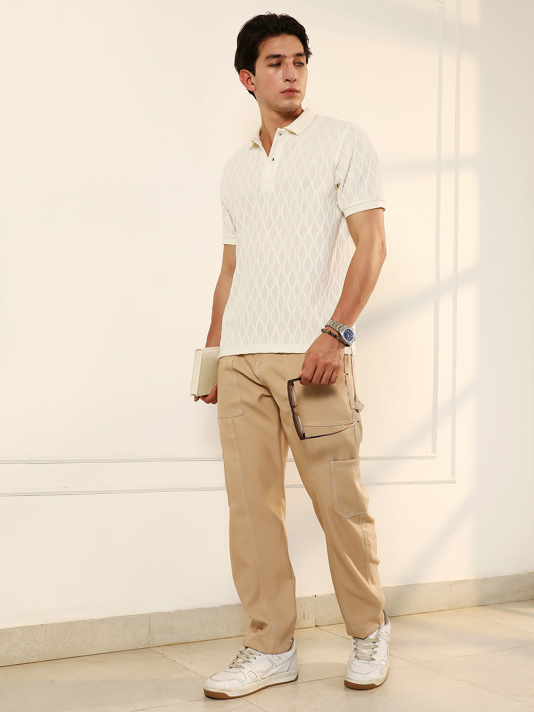 Marquise-Tactile Knit Polo T-Shirt