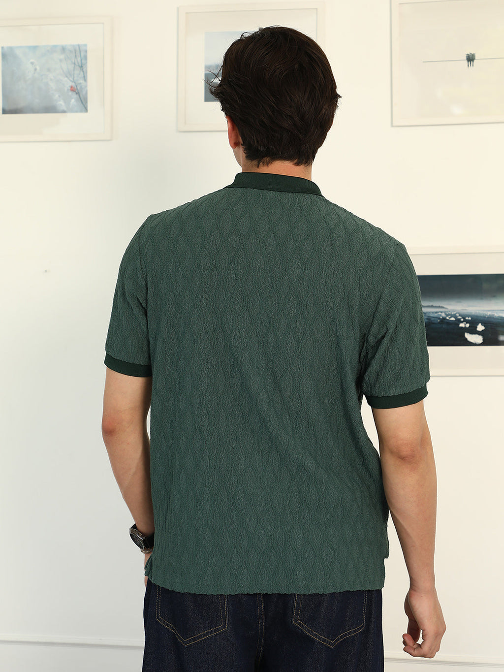 Marquise-Tactile Knit Polo T-Shirt