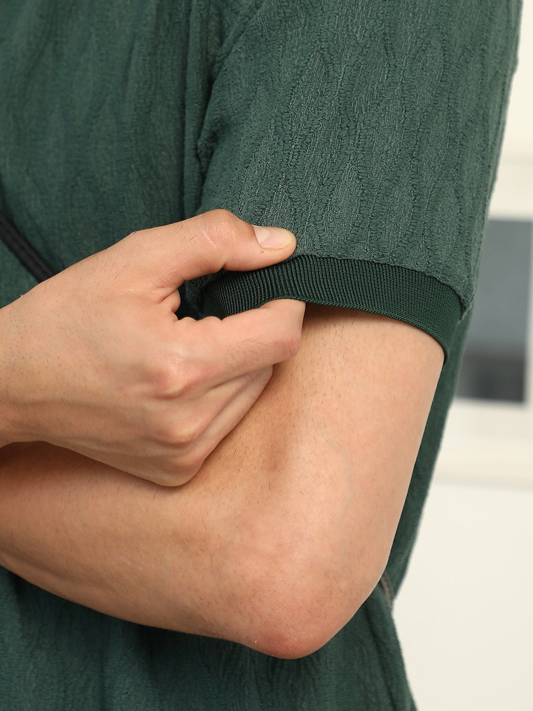 Marquise-Tactile Knit Polo T-Shirt