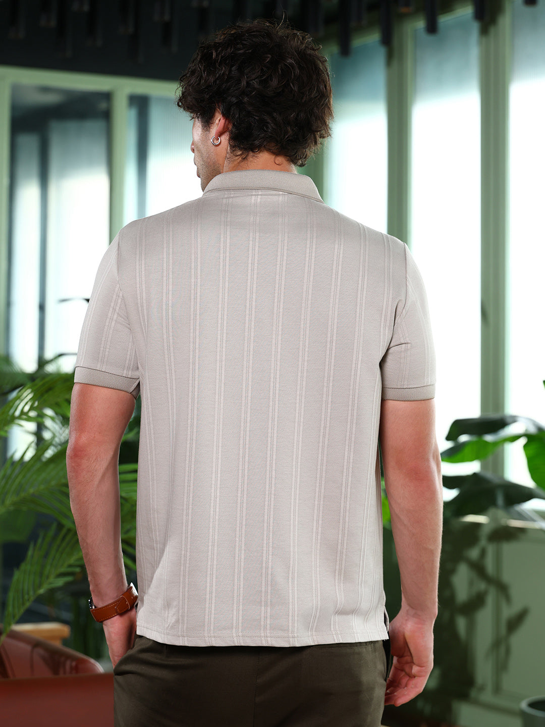 Chalk-Striped Polo T-Shirt