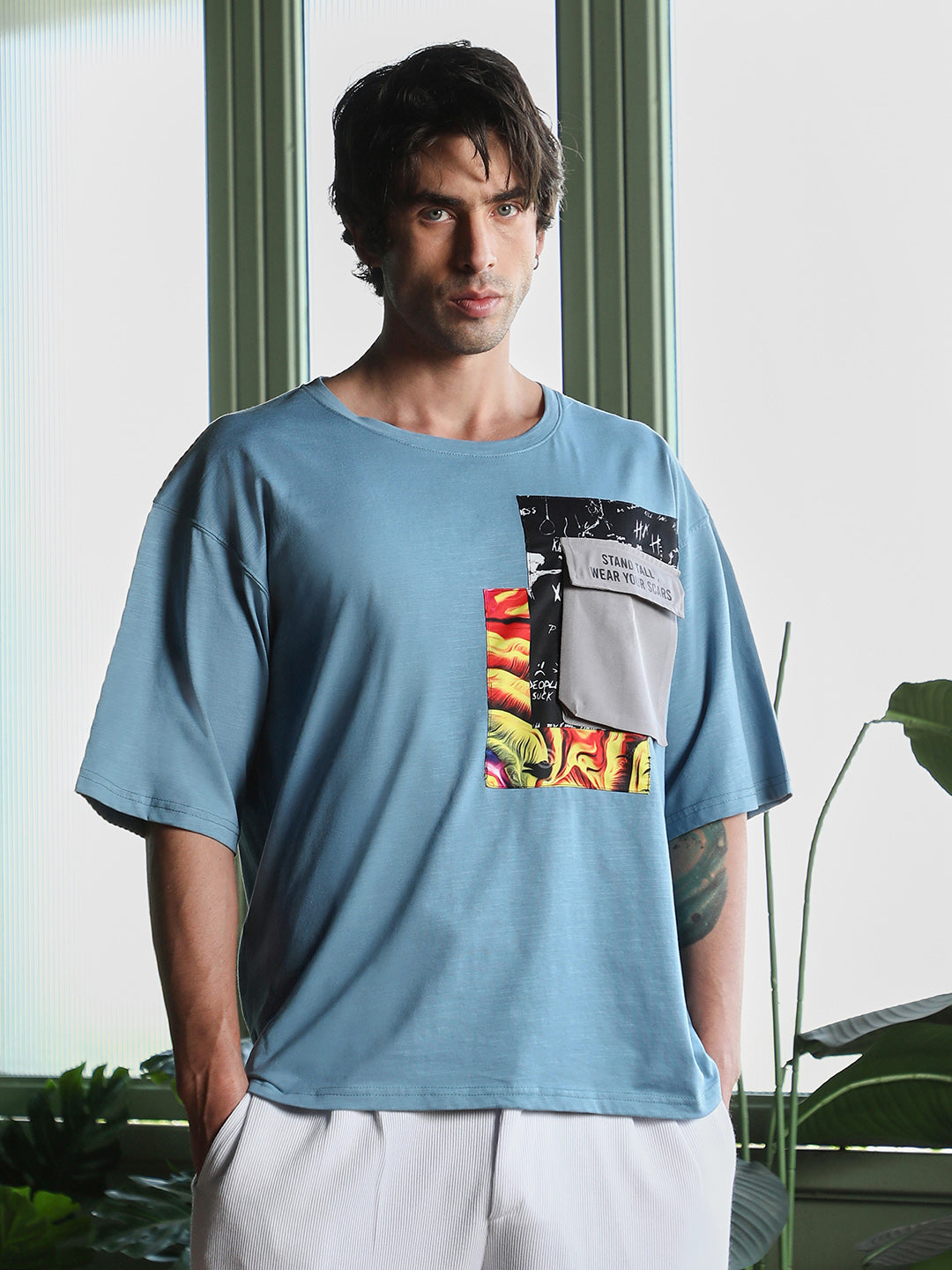 Escape-Ordinary Imprint Oversized T-Shirt