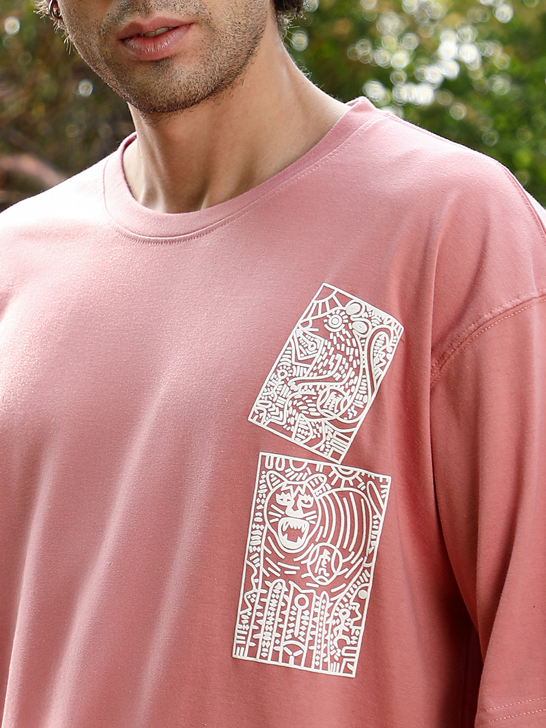 Animal-Farm Imprint Oversized T-Shirt