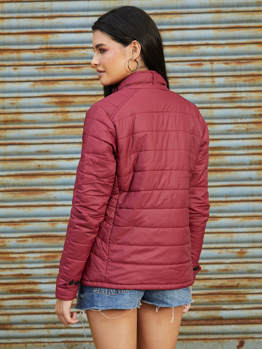 Puffer Jacket With Flap Insert Pockets