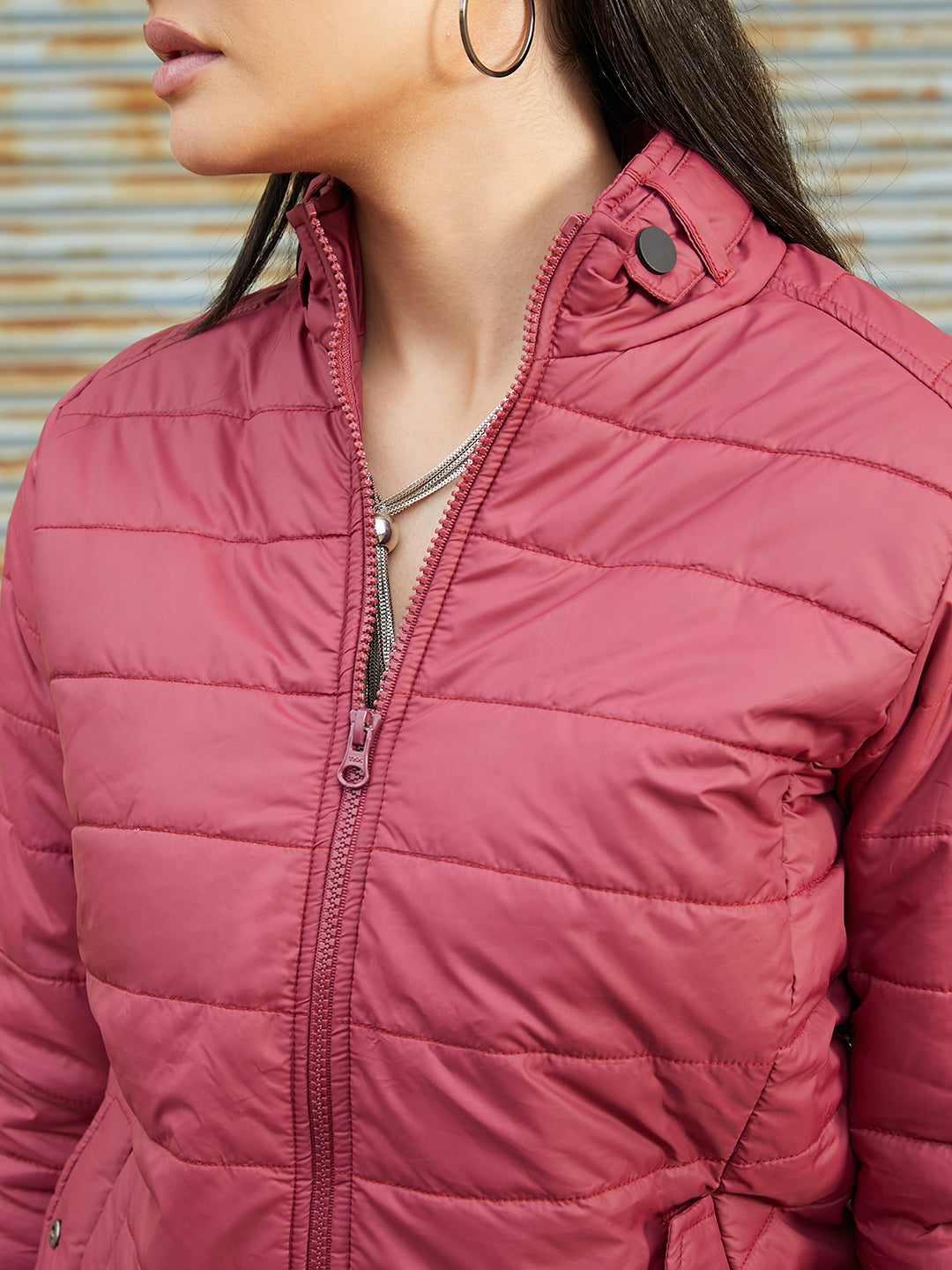 Puffer Jacket With Flap Insert Pockets