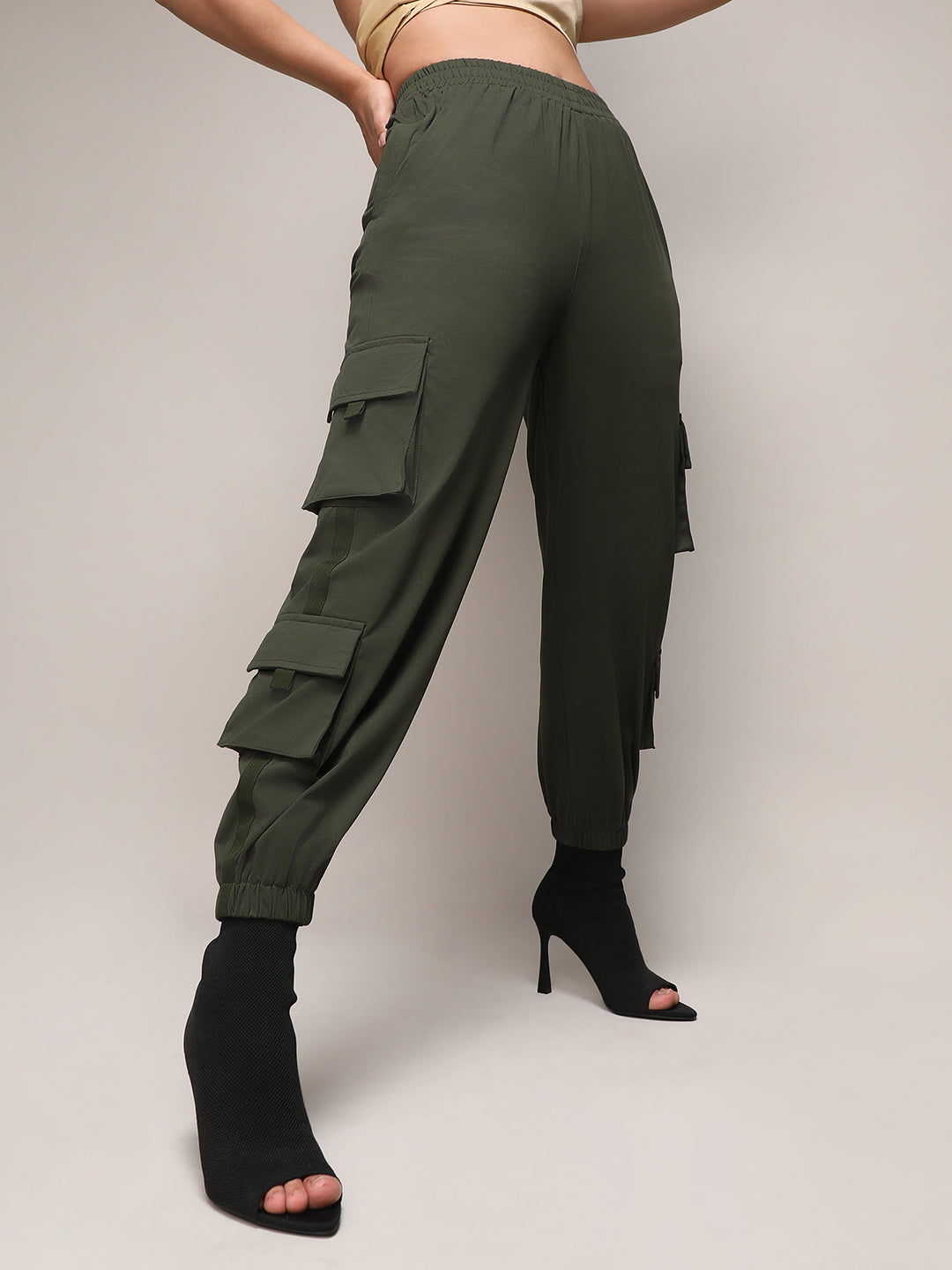 Cuffed Hem Cargo Trousers