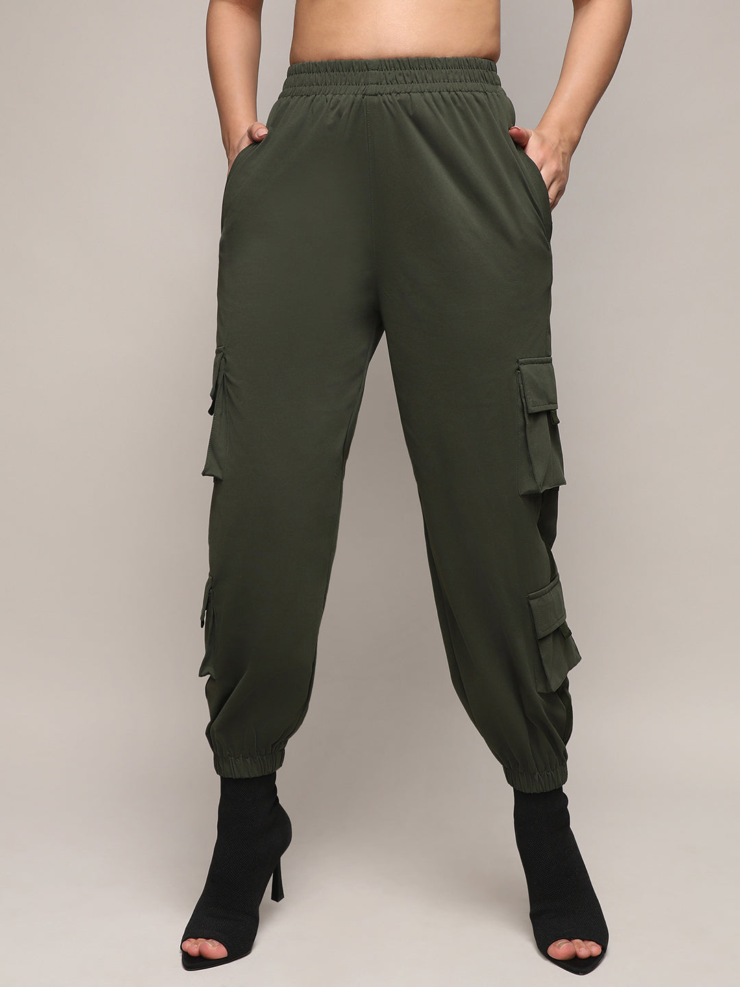 Cuffed Hem Cargo Trousers