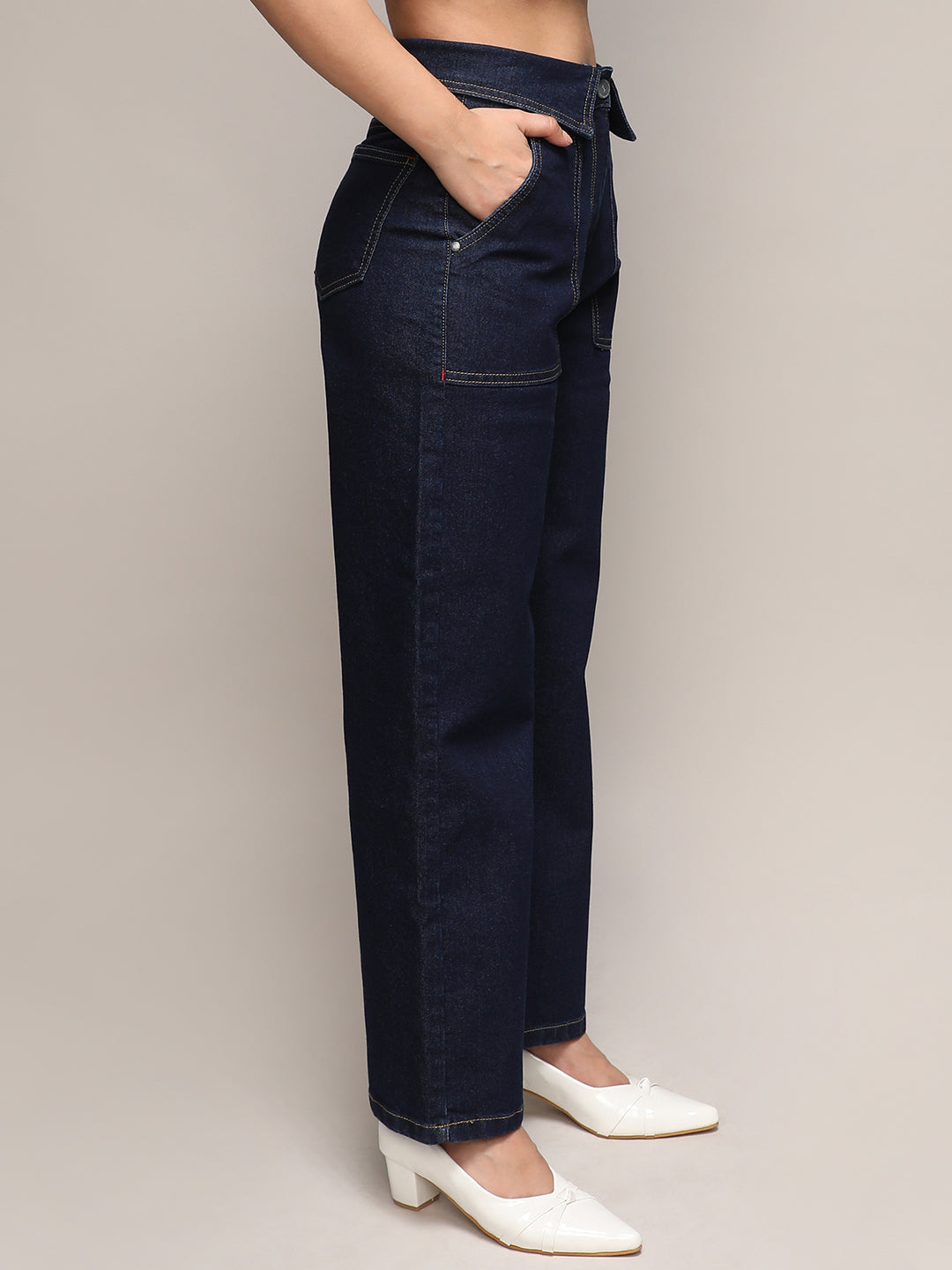 Collared Denim Jeans