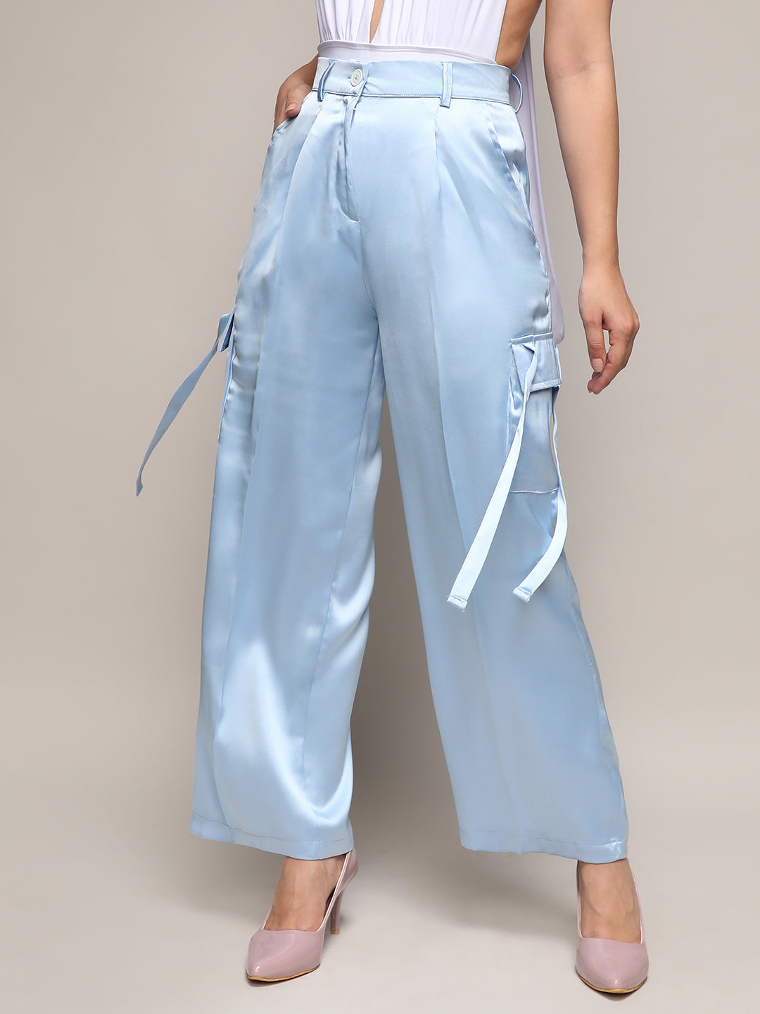 Satin Cargo Trousers