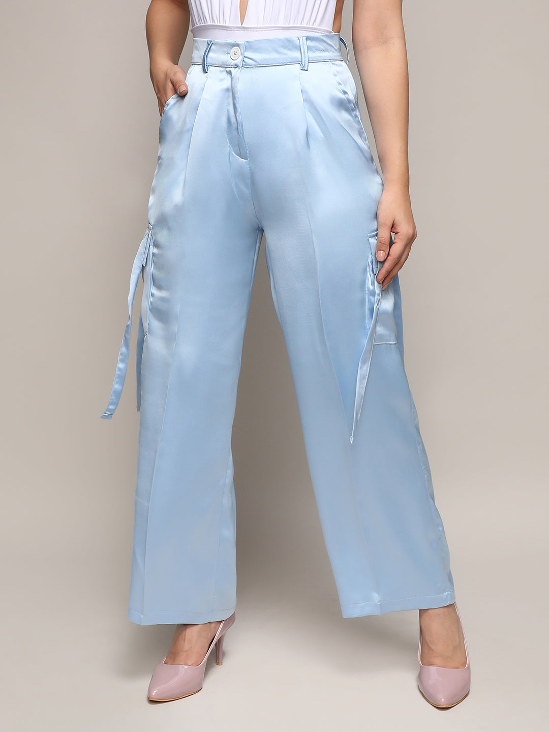 Satin Cargo Trousers