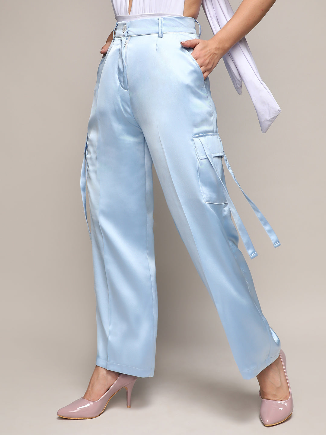 Satin Cargo Trousers