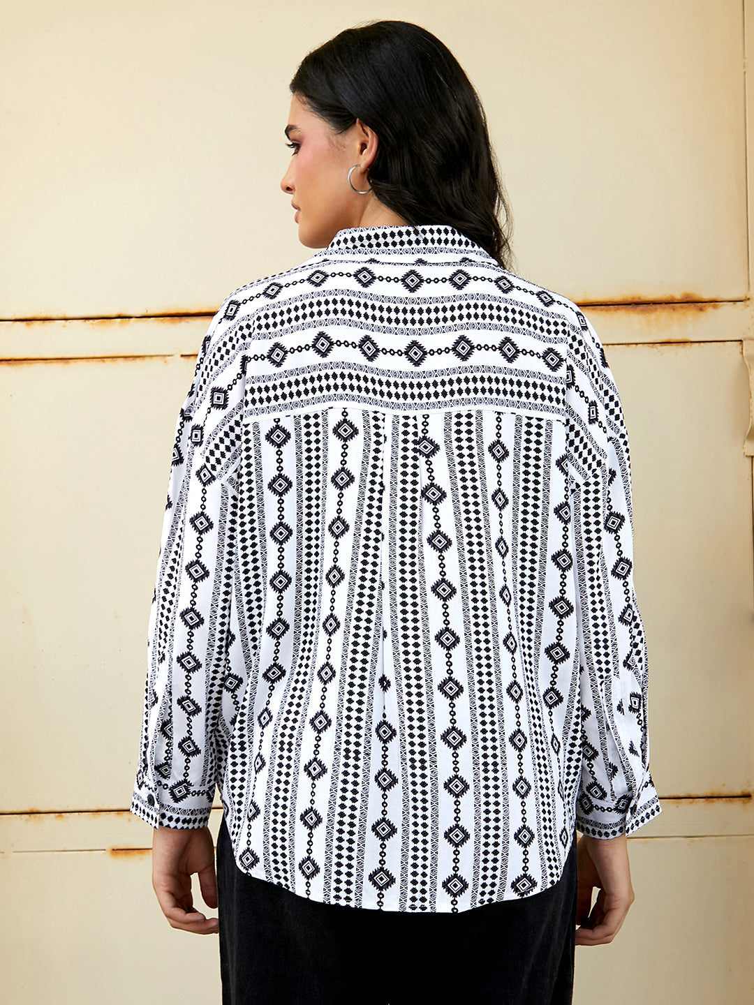 Geometric Aztec Oversized Shirt