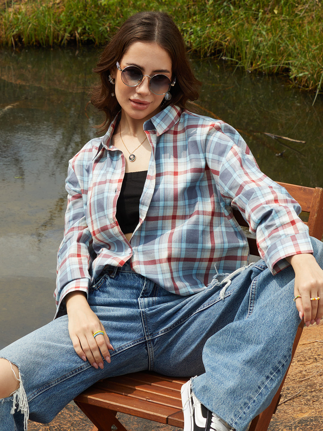 Tartan Plaid Oversized Shirt