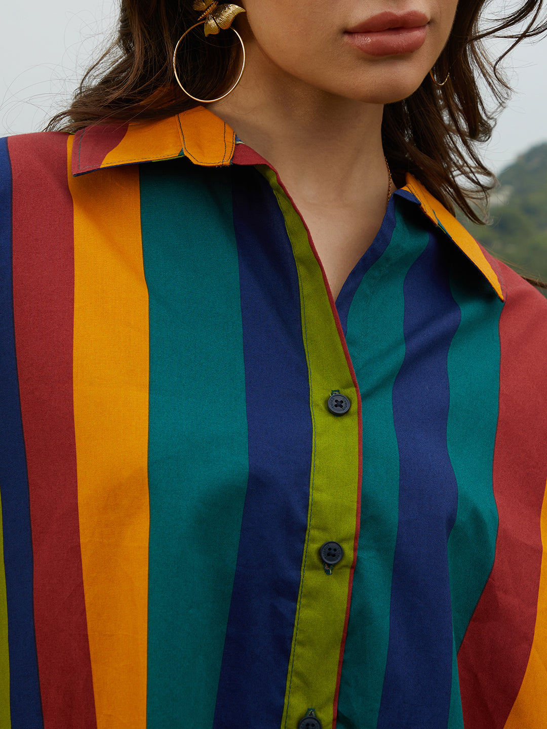 Balanced Striped Oversized Shirt