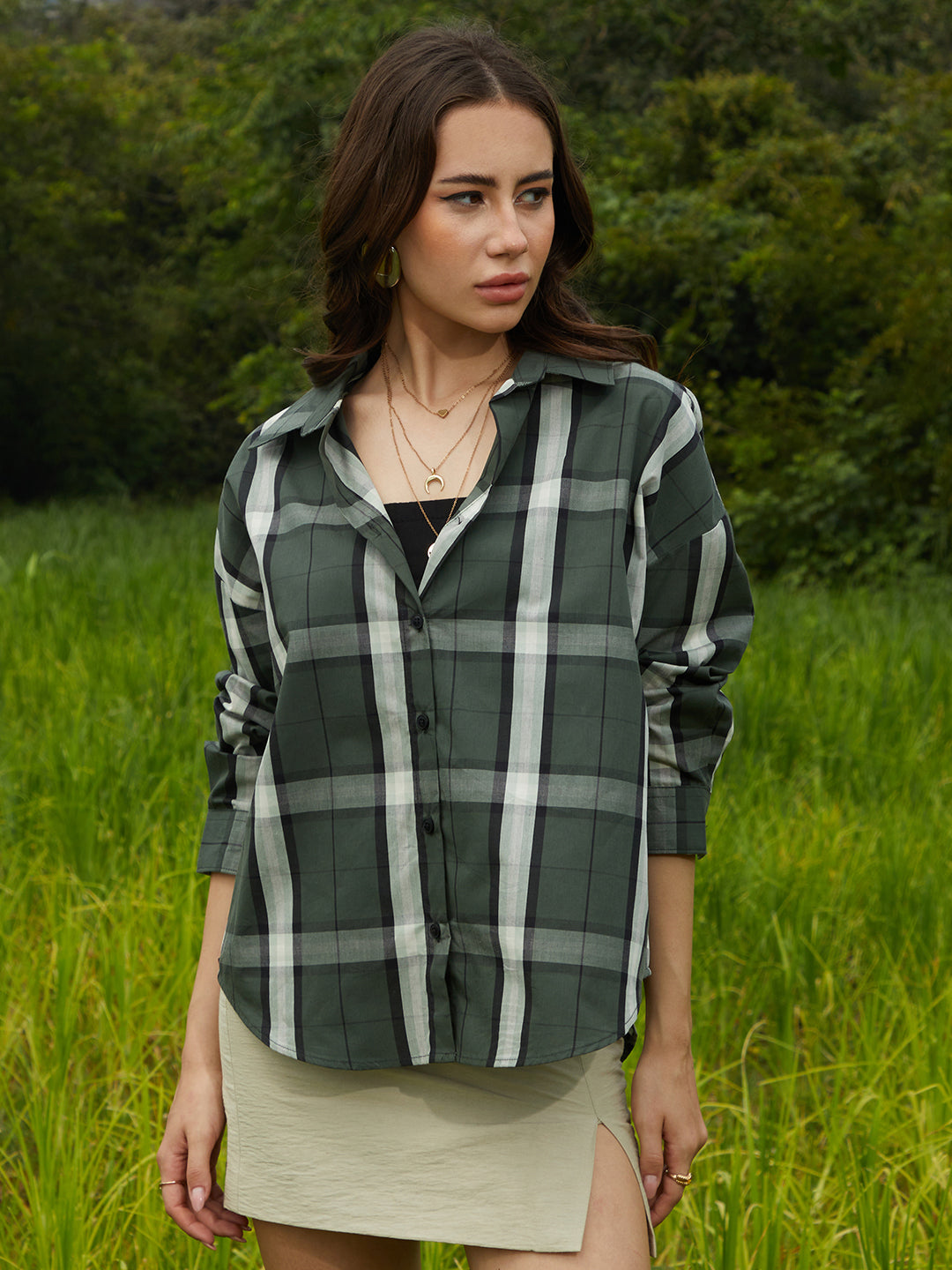 Tartan Plaid Oversized Shirt