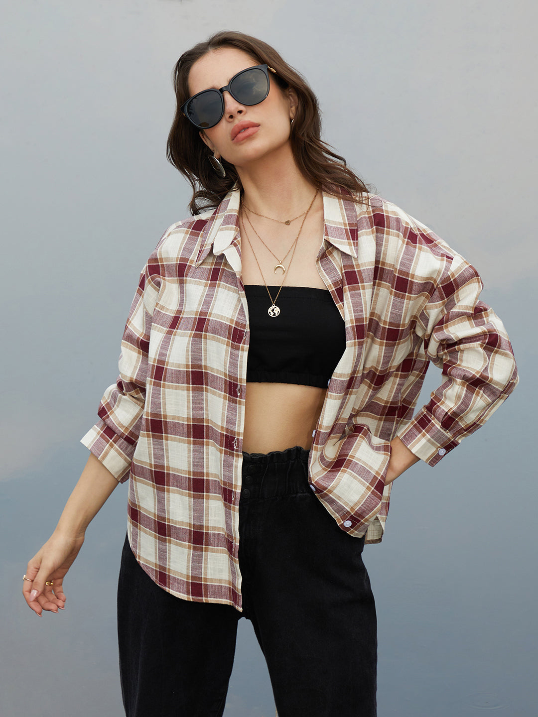 Tartan Plaid Oversized Shirt