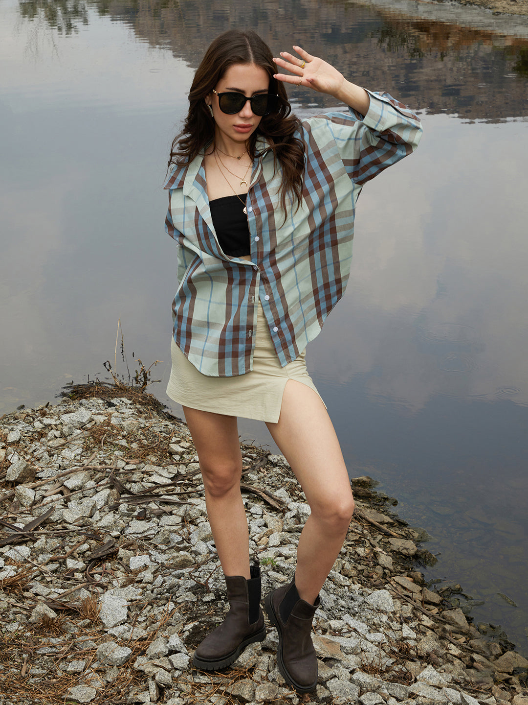 Tartan Plaid Oversized Shirt