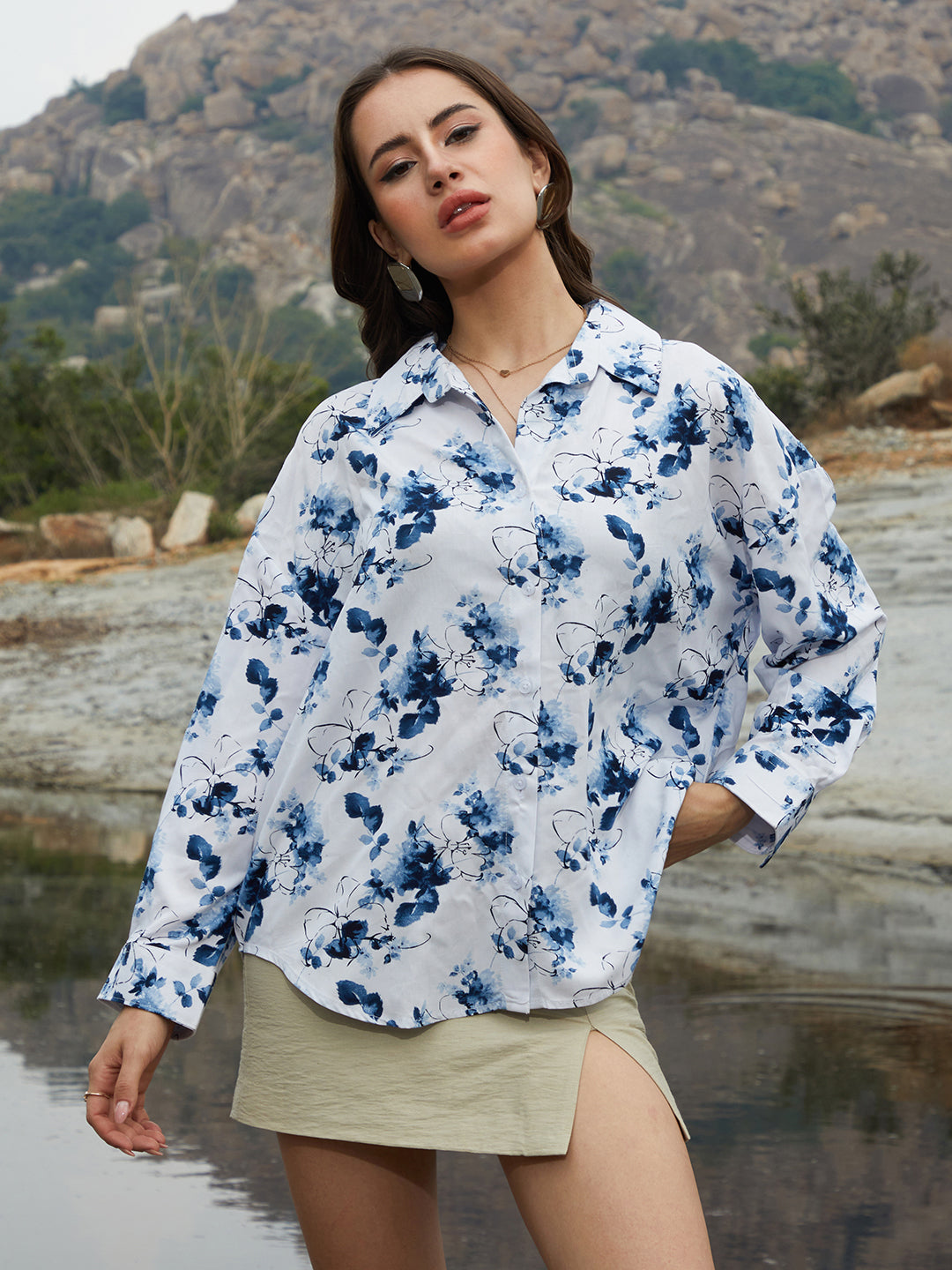 Botanical Strokes Oversized Shirt