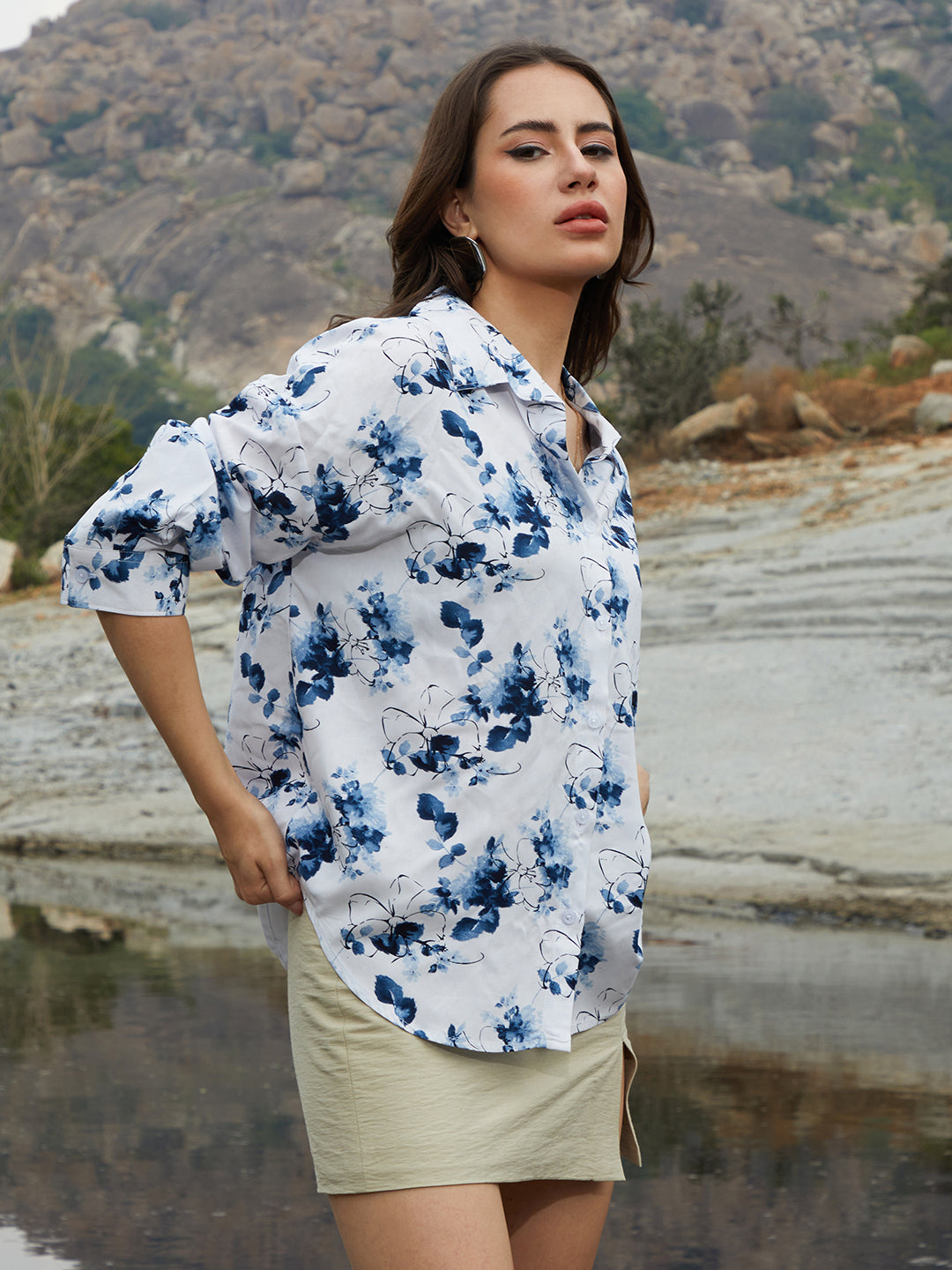 Botanical Strokes Oversized Shirt