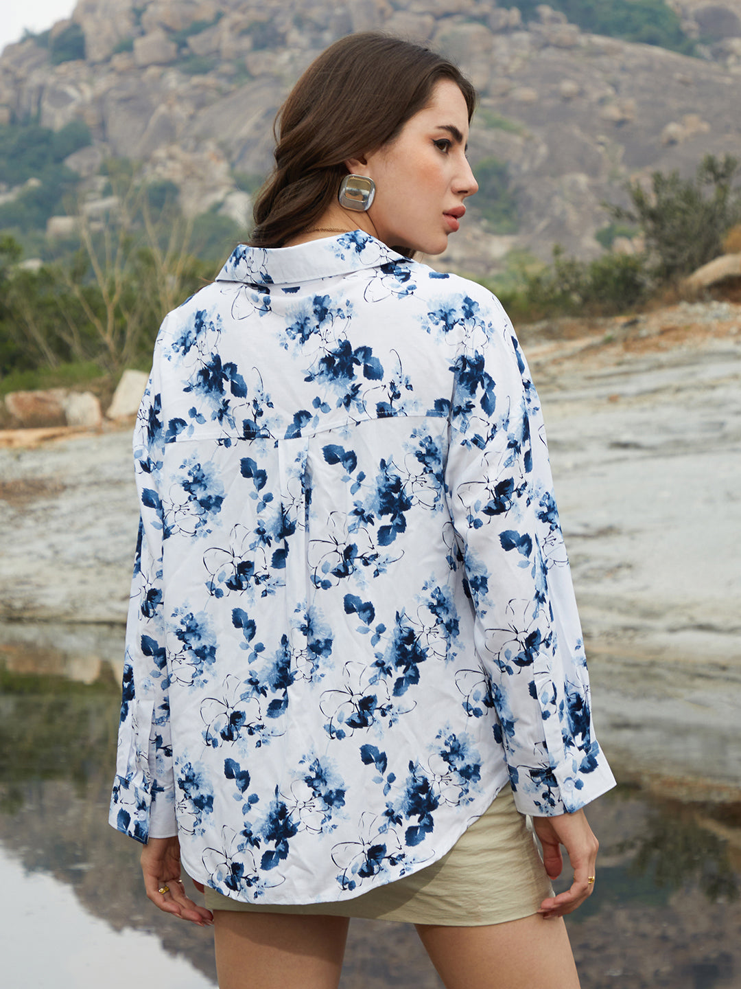 Botanical Strokes Oversized Shirt