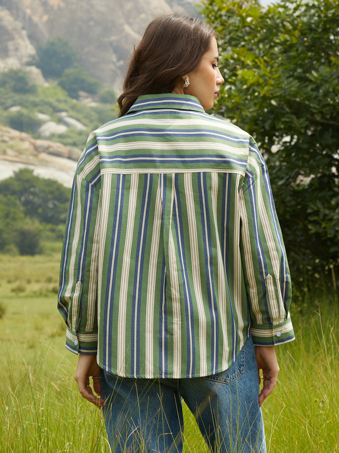 Halo Striped Oversized Shirt