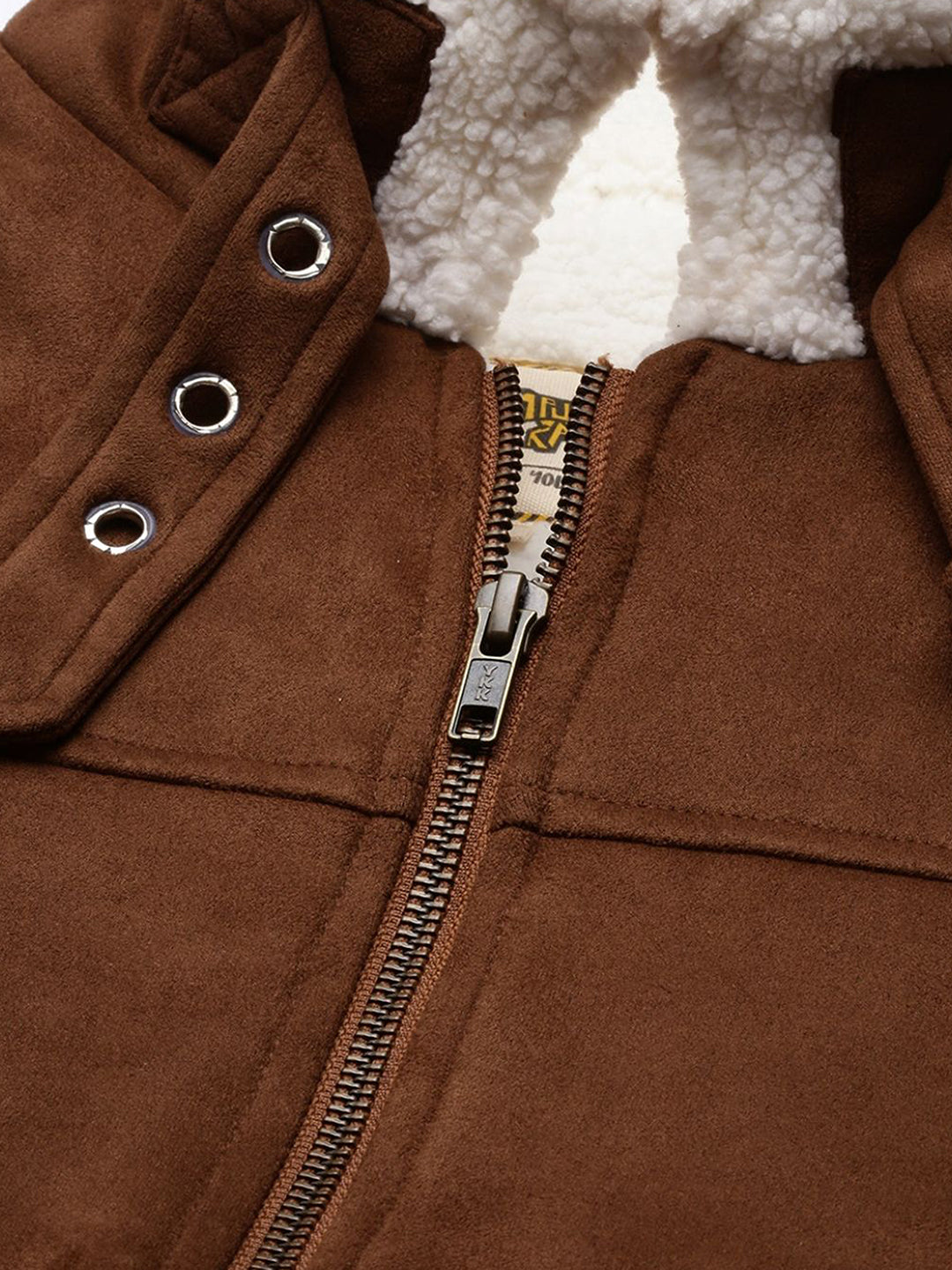 Fur-Lined Suede Bomber Jacket