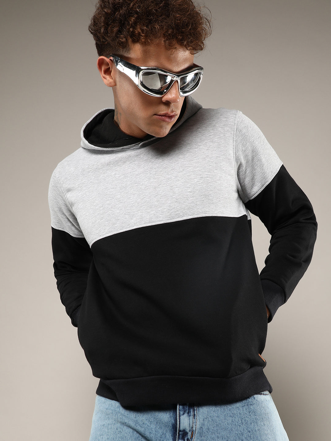 Pullover Hoodie With Ribbed Hem