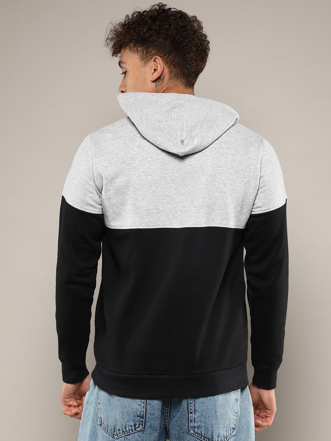 Pullover Hoodie With Ribbed Hem