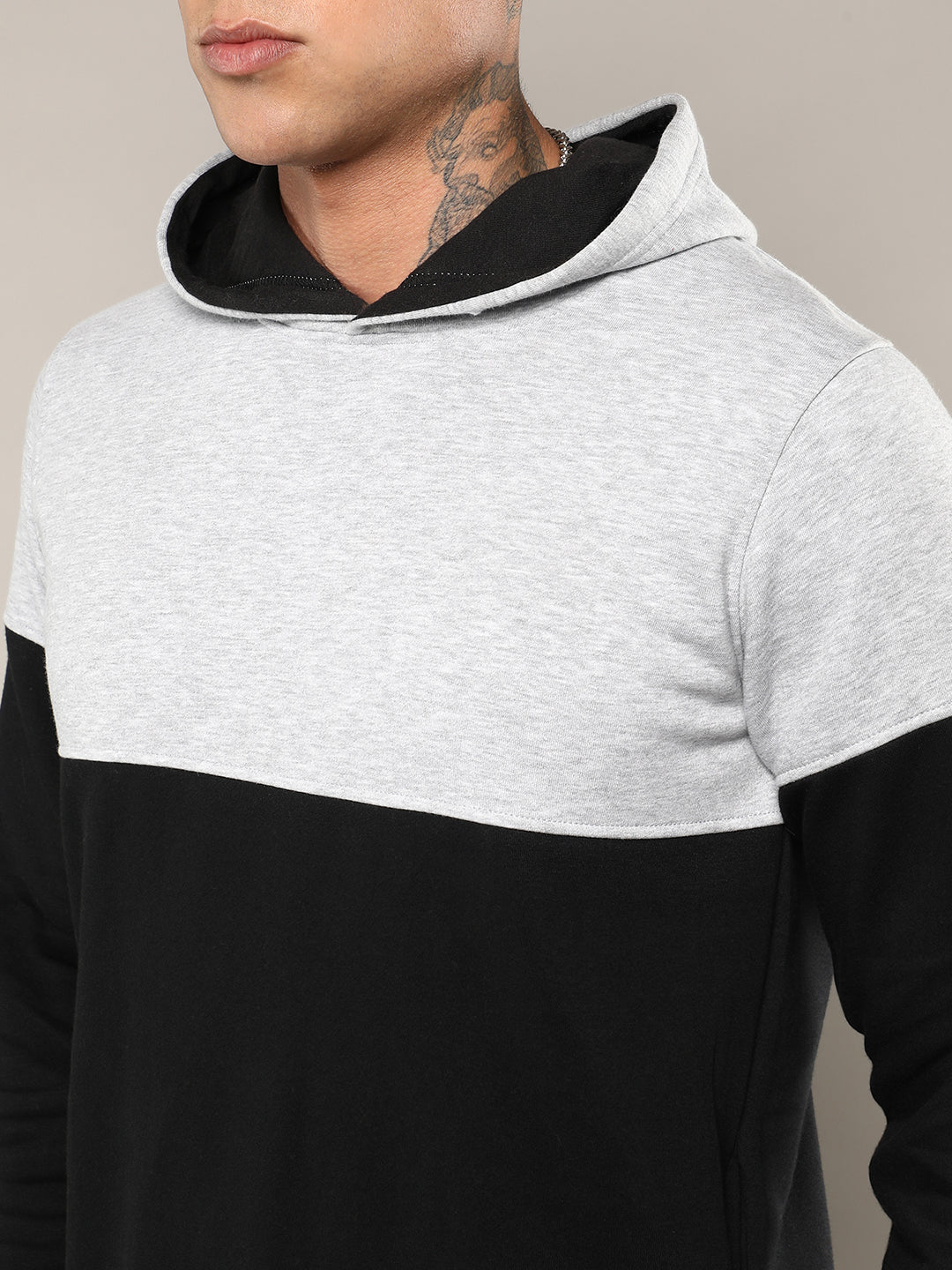 Pullover Hoodie With Ribbed Hem